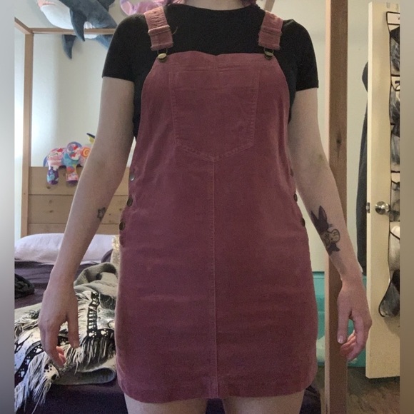 Forever 21 Mauve Pink Corduroy Overall Dress - Picture 6 of 6
